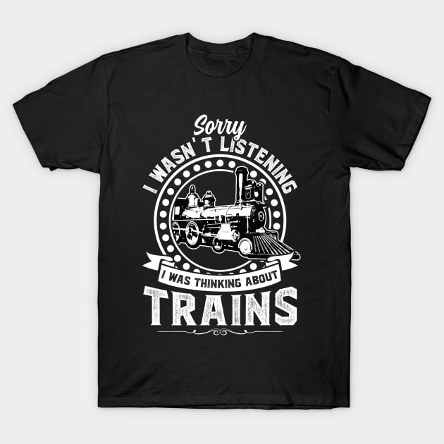 Thinking about Trains Model Train T-Shirt by Peco-Designs